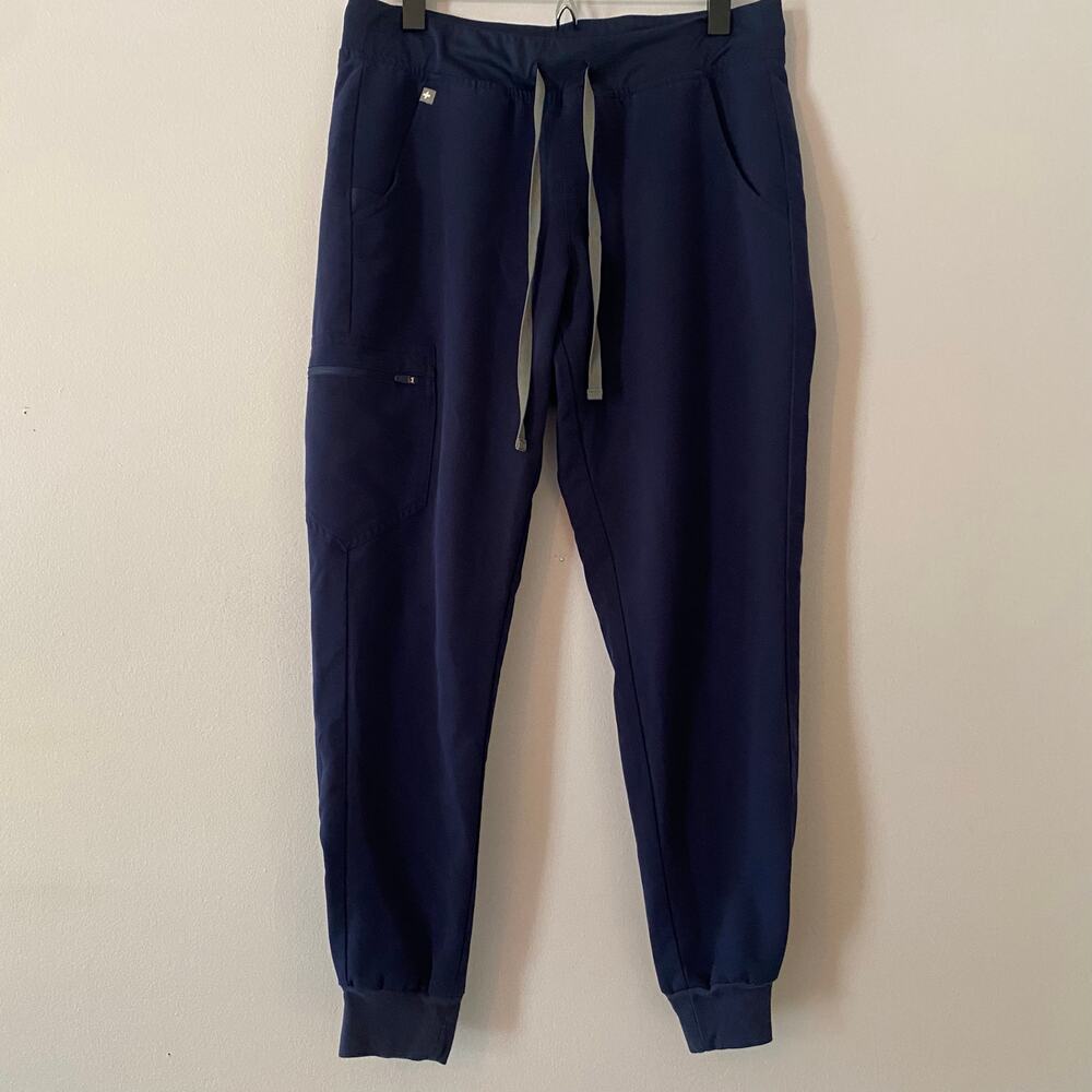 FIGS Navy Blue Zamora Jogger Scrub Pants Uniform Regular Rise Women size Medium